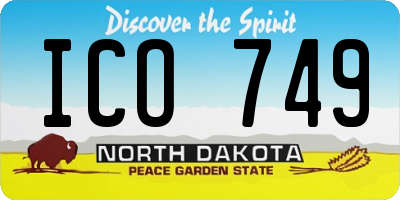 ND license plate ICO749