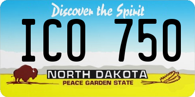 ND license plate ICO750