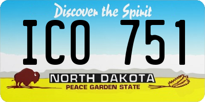 ND license plate ICO751