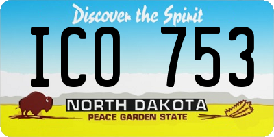 ND license plate ICO753