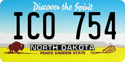 ND license plate ICO754