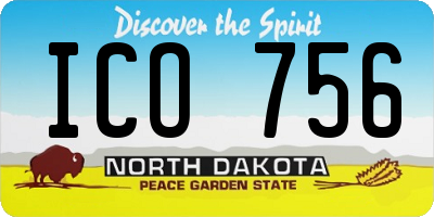 ND license plate ICO756