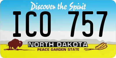 ND license plate ICO757