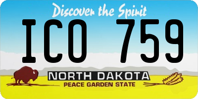 ND license plate ICO759