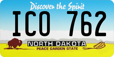 ND license plate ICO762