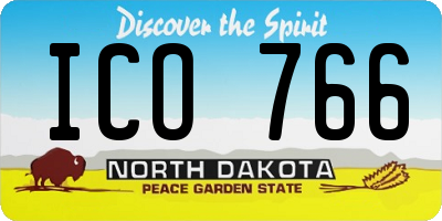 ND license plate ICO766