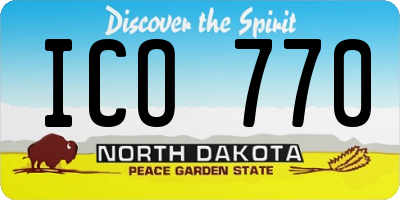 ND license plate ICO770