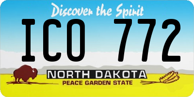 ND license plate ICO772