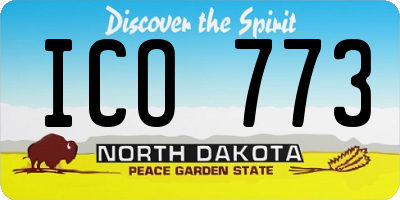 ND license plate ICO773