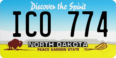 ND license plate ICO774