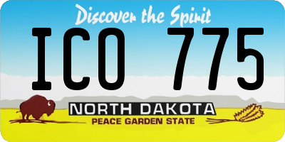 ND license plate ICO775
