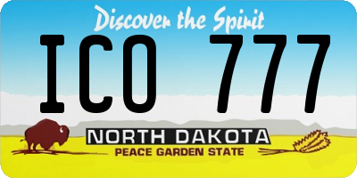 ND license plate ICO777
