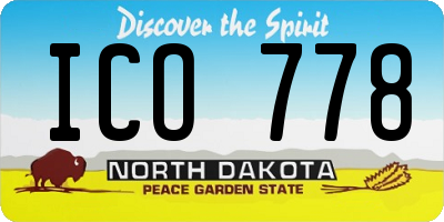 ND license plate ICO778