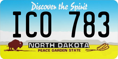 ND license plate ICO783