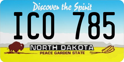 ND license plate ICO785