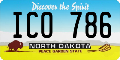 ND license plate ICO786
