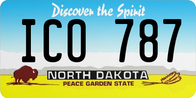 ND license plate ICO787