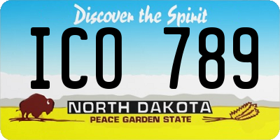 ND license plate ICO789
