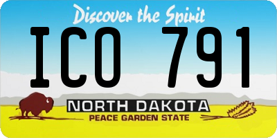 ND license plate ICO791