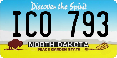 ND license plate ICO793