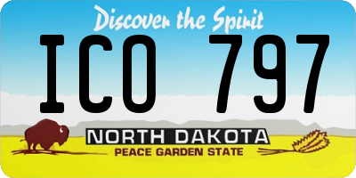 ND license plate ICO797