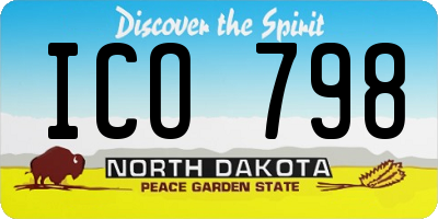 ND license plate ICO798