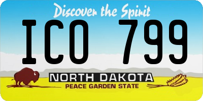 ND license plate ICO799