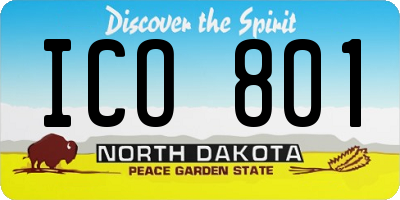 ND license plate ICO801