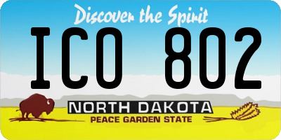 ND license plate ICO802