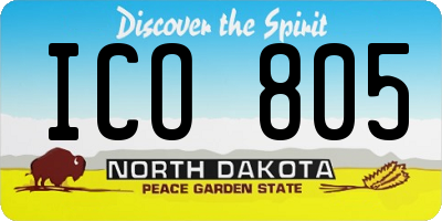 ND license plate ICO805
