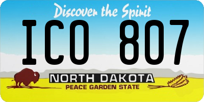 ND license plate ICO807