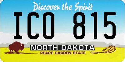 ND license plate ICO815