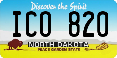 ND license plate ICO820