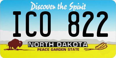 ND license plate ICO822