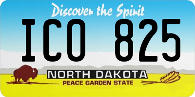 ND license plate ICO825