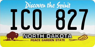 ND license plate ICO827