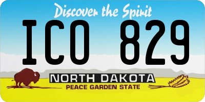 ND license plate ICO829