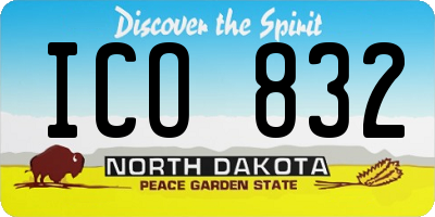 ND license plate ICO832