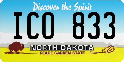 ND license plate ICO833