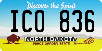 ND license plate ICO836