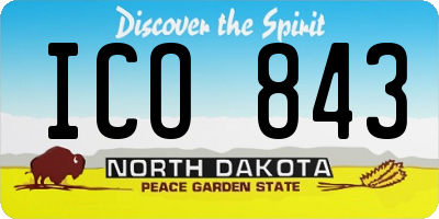 ND license plate ICO843