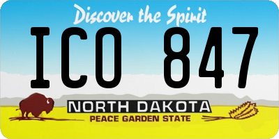 ND license plate ICO847