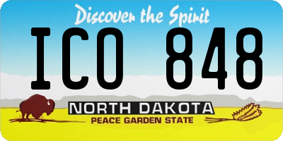 ND license plate ICO848