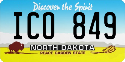 ND license plate ICO849