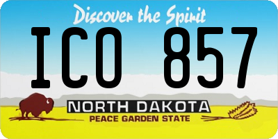 ND license plate ICO857