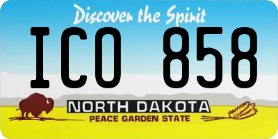 ND license plate ICO858