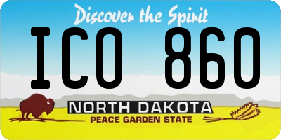 ND license plate ICO860