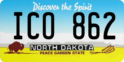 ND license plate ICO862