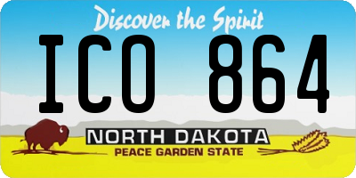 ND license plate ICO864