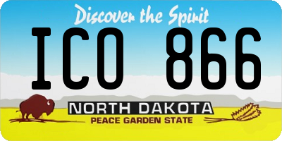 ND license plate ICO866